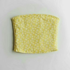 Hollister - Got to have it yellow floral reversible tube top (size small)